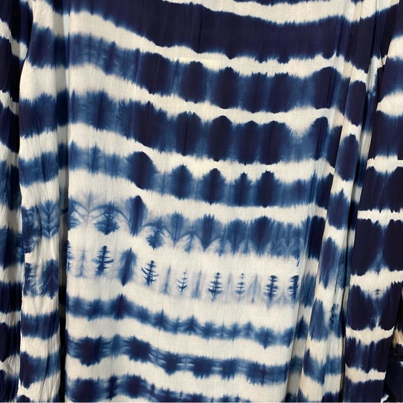 NWT Johnny Was Baillon Tunic Tie Dye Stripe Dress Blue Bell Sleeves PG2003-417 - Picture 11 of 13